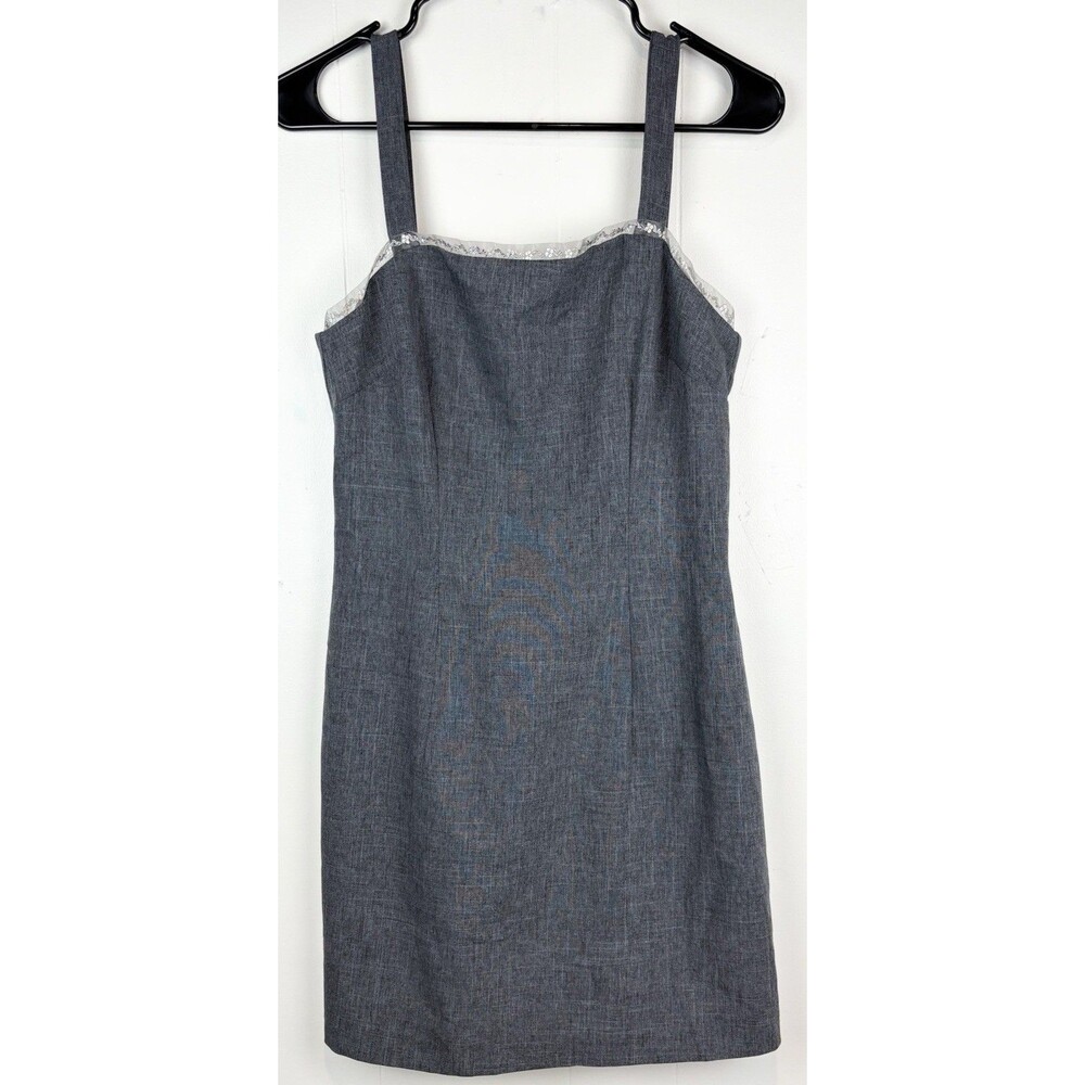 Vintage Dress City Triangles Y2K 2000s Clueless Grey Summer Sz 7, Small